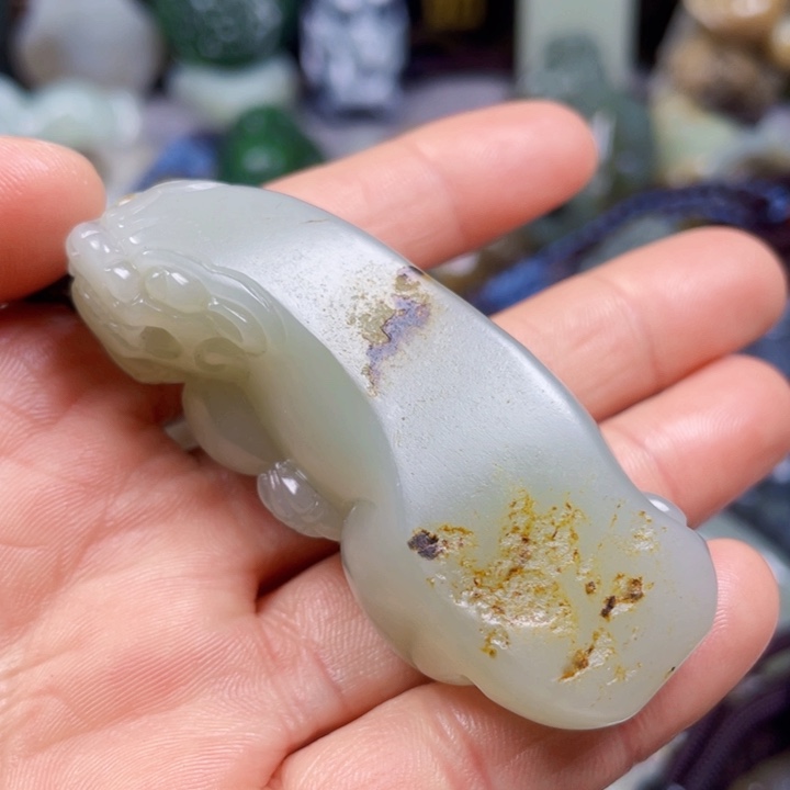 和田玉手链未镶嵌翠***缘