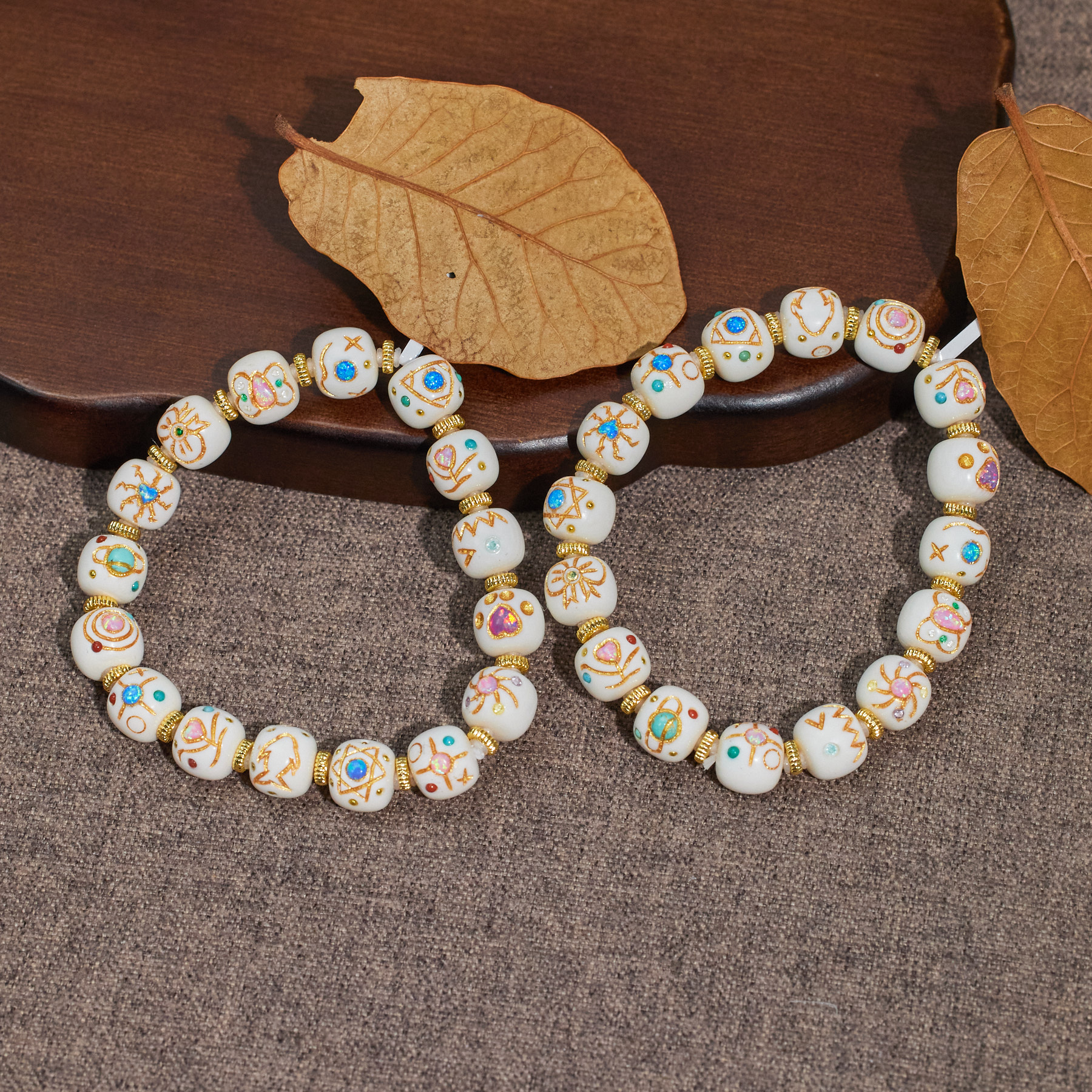 【歪歪】清辉*猛犸隔珠手串（卡9-10）（多样性发其一）N6321