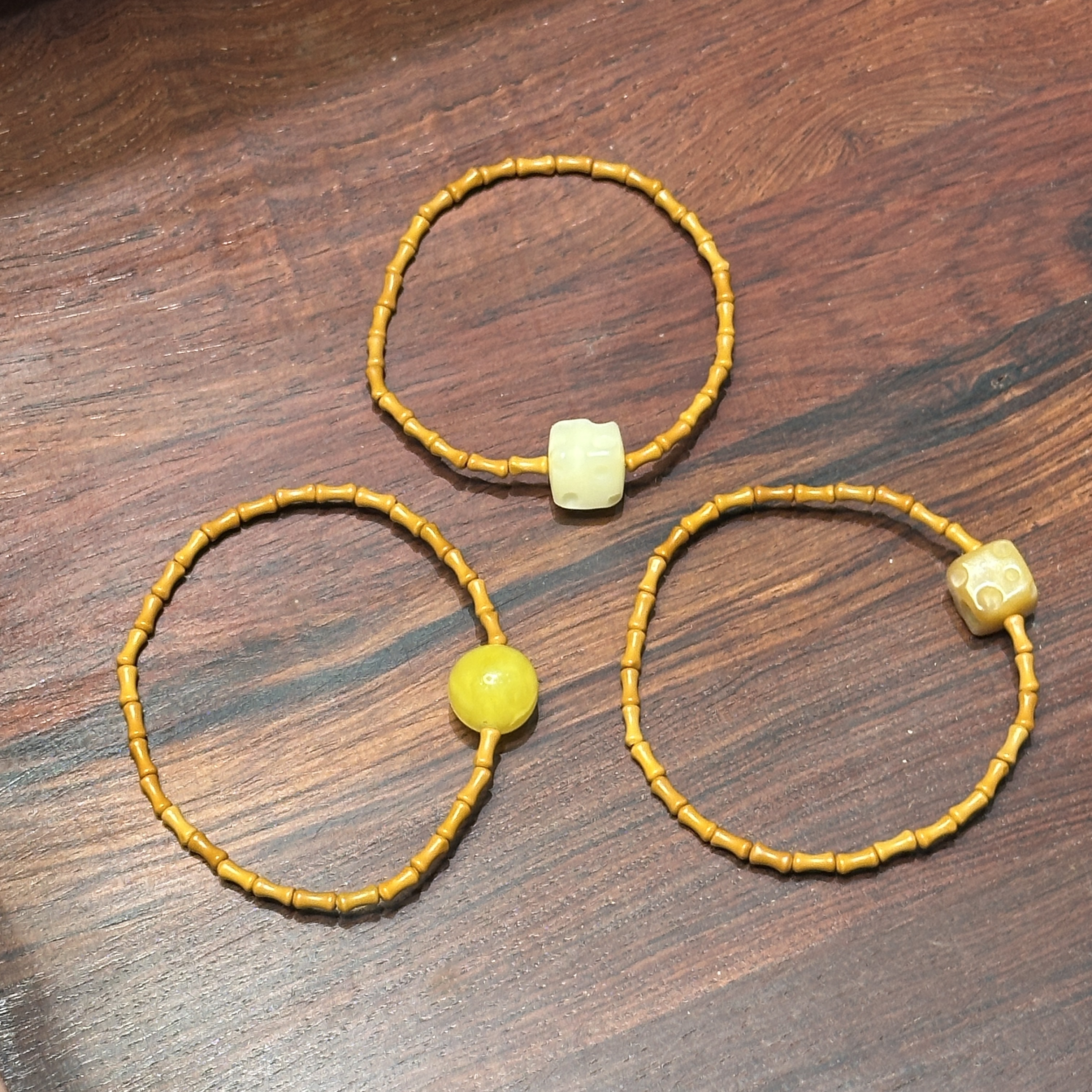 橄榄核竹节细手链手串DIY蜡