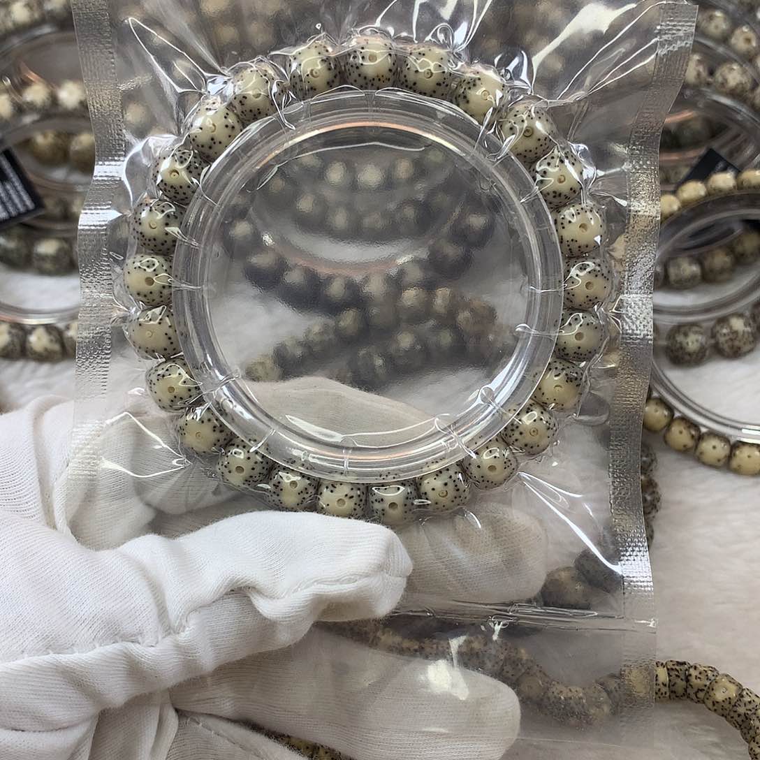 星月菩提手串7号留白灰冰9×8