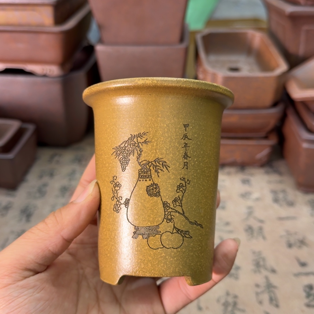 紫砂花盆80号宜兴紫砂正品6.5x9.5