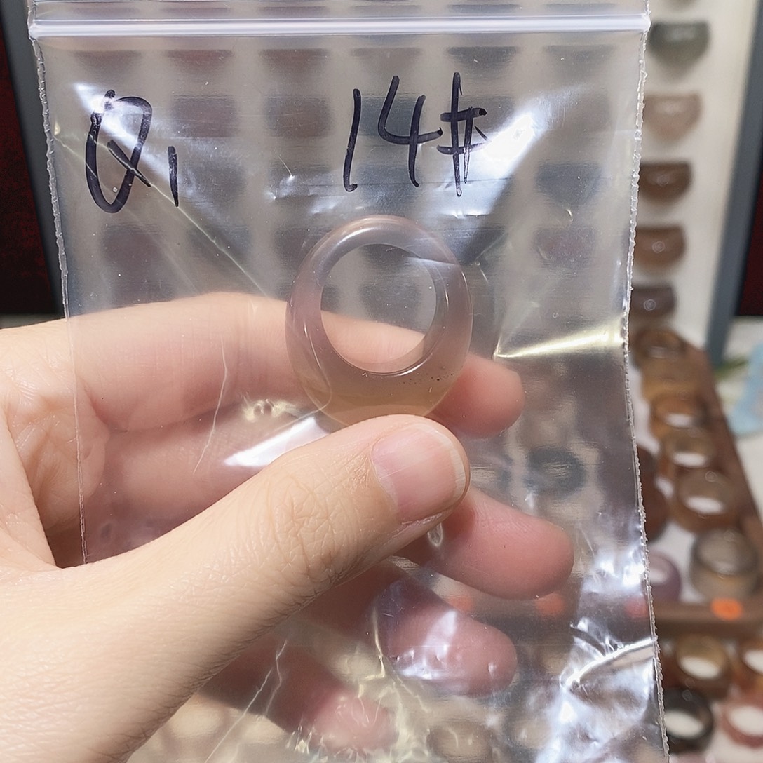 玛瑙/玉髓未镶嵌戒指港14码不退换