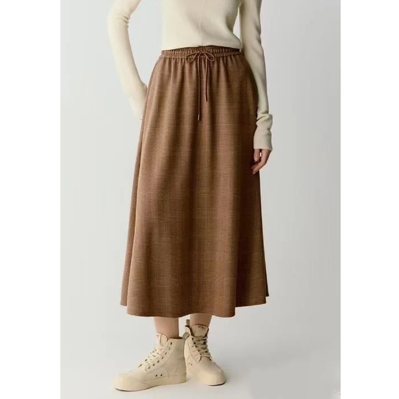 原单非市面货！原厂威尔士格绵羊毛驼绒针织提花半裙C602