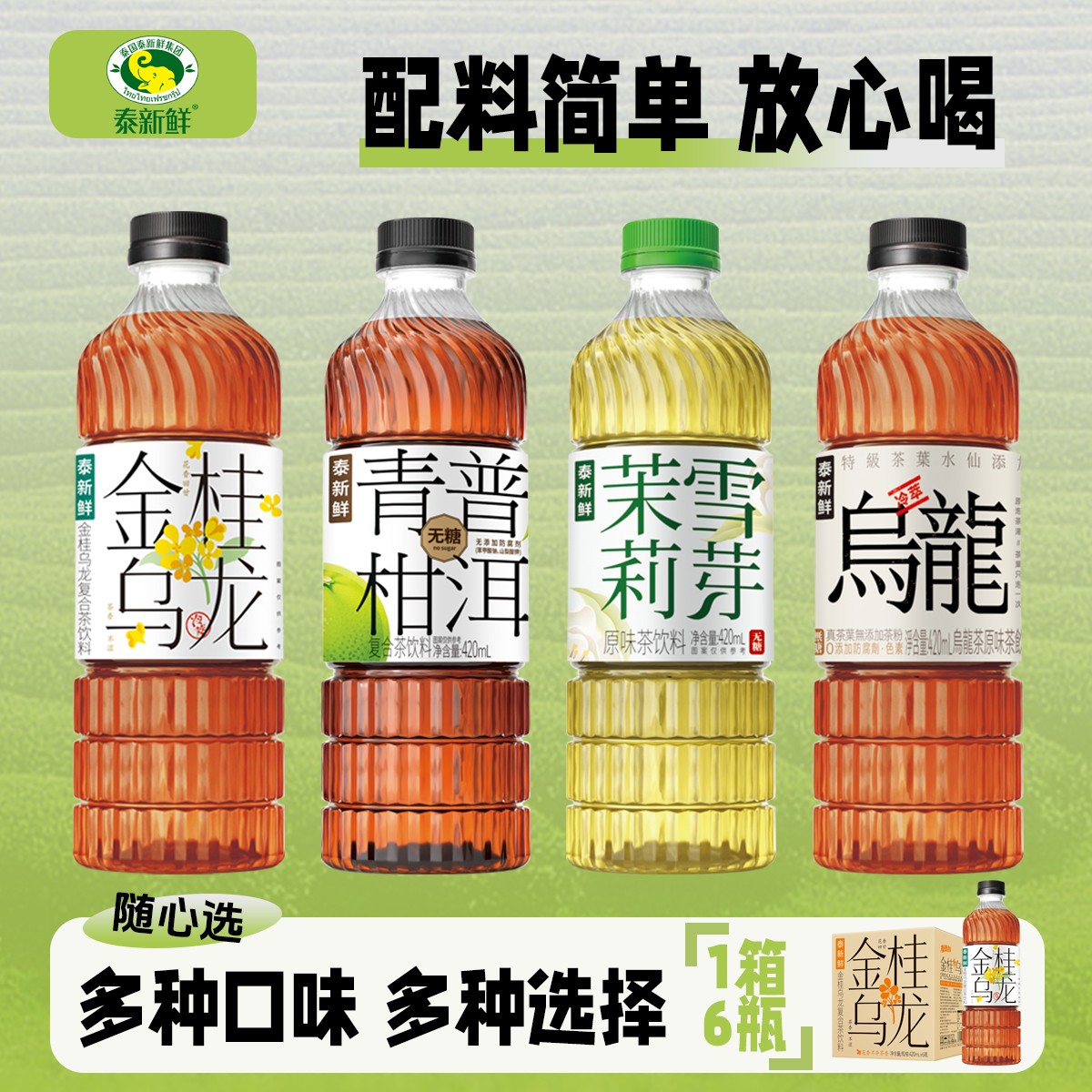 【火锅节】茉莉花茶 乌龙茶 茶饮料清香青柑普洱茶金桂乌龙茶饮品