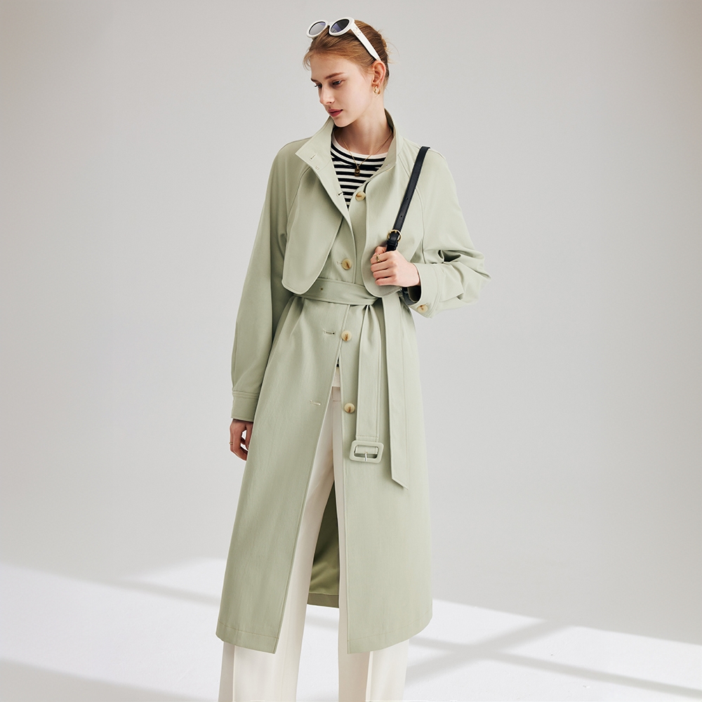 【粉丝专属】法曼萱SOLOTEX纱线风衣长款春上衣WTO1196