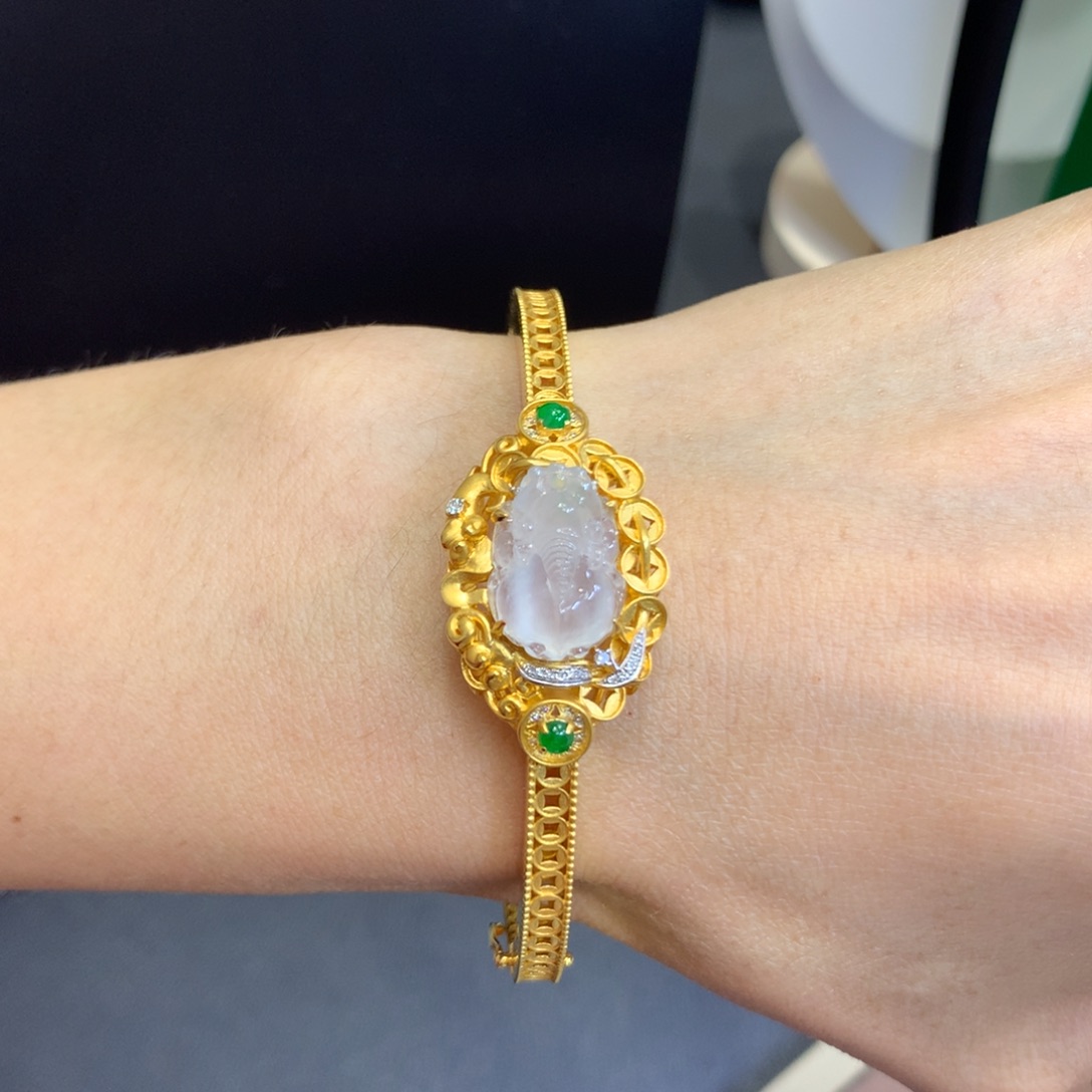 【闪购商品】翡翠18K金镶嵌颈饰翡翠