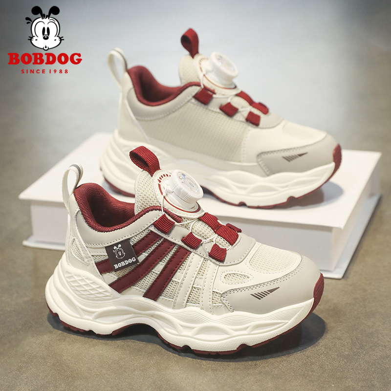 Bobdog/巴布豆哪吒联名秋季网面透气运动鞋男女童软底休闲童鞋