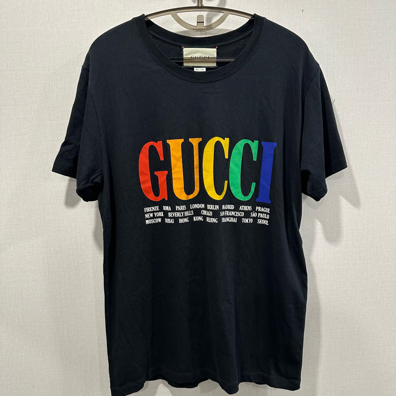 未使用 GUCCI/古驰 胸前彩色字母短袖尺码M 编码11186