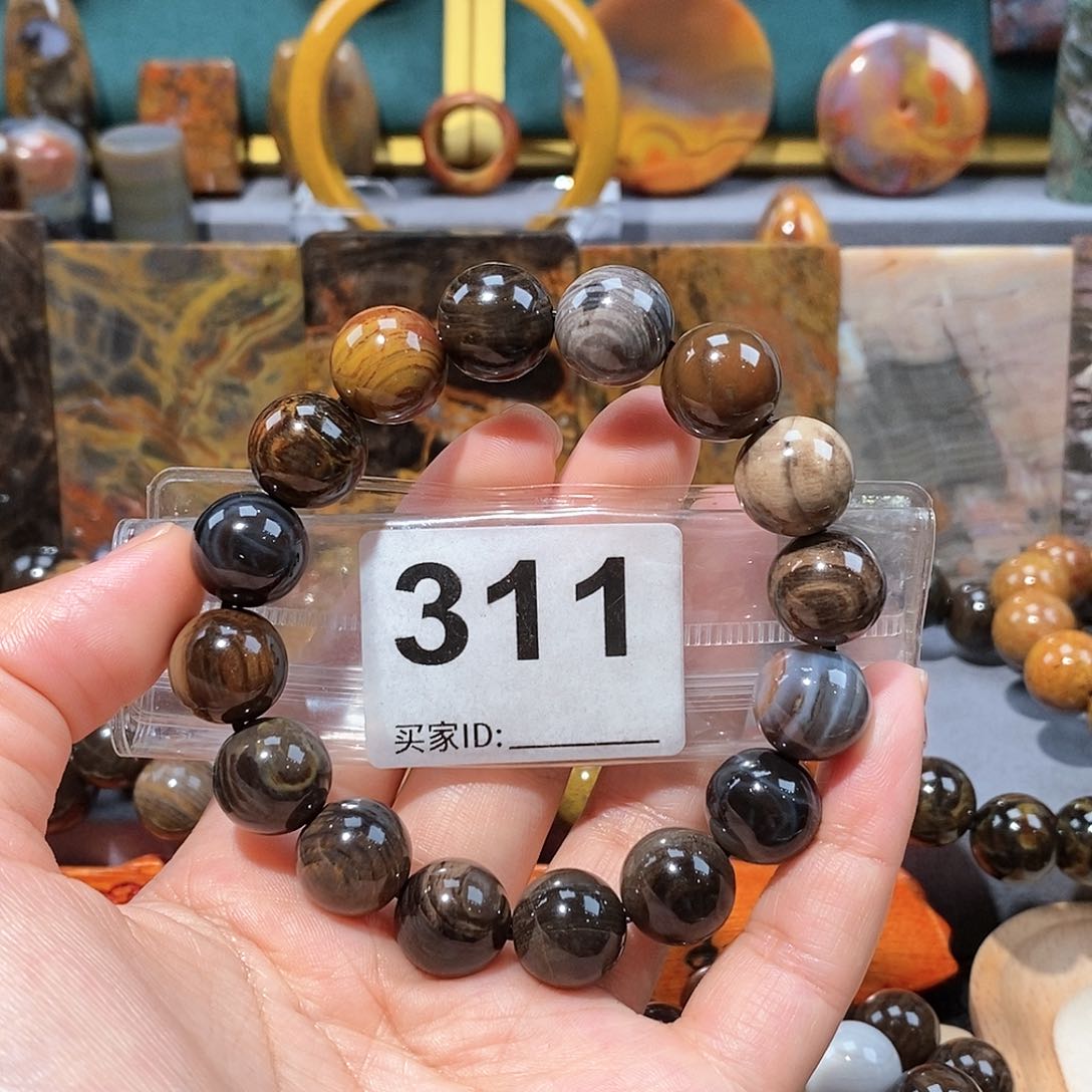 硅化玉天然北票硅化玉手串未镶嵌天然北票硅化玉手串