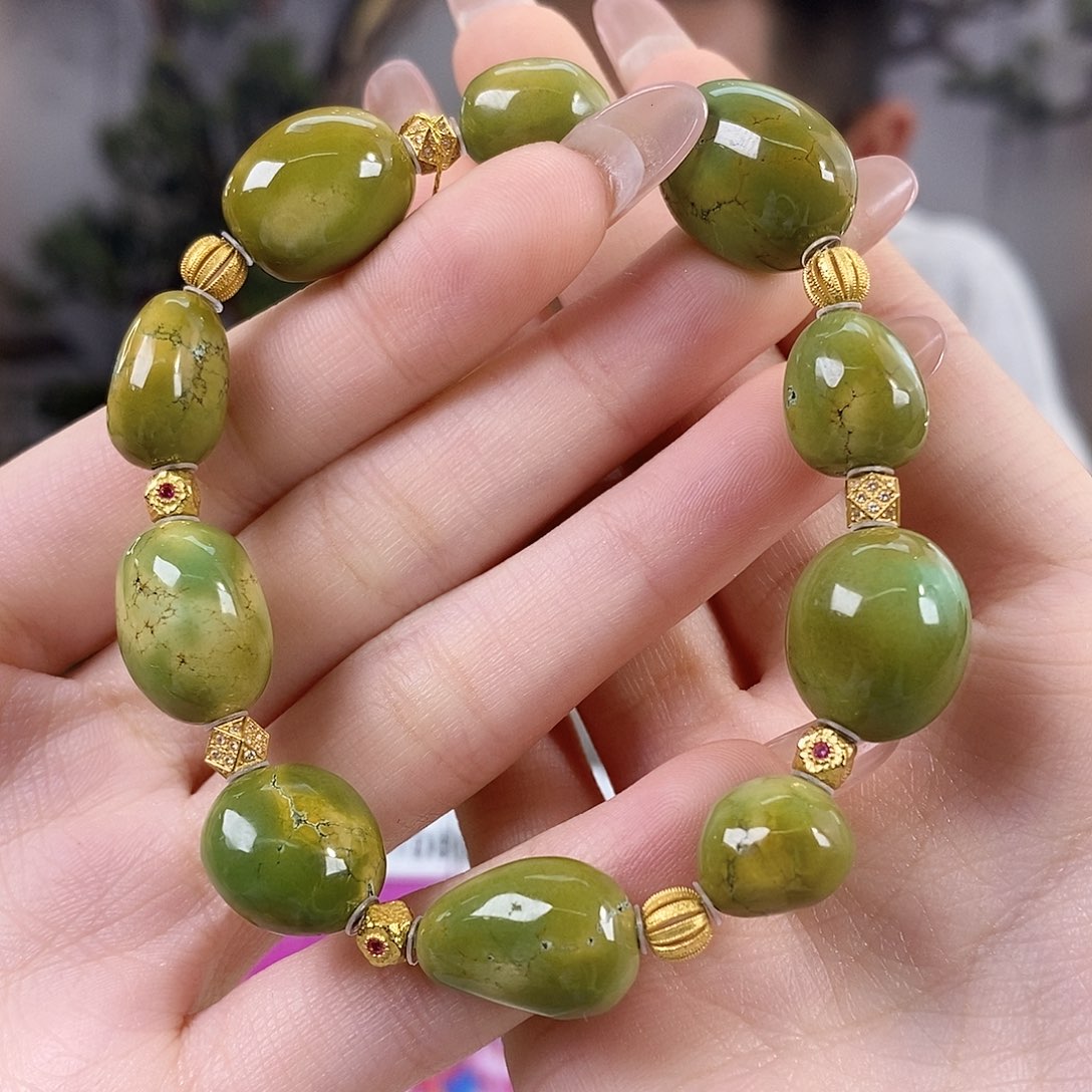 绿松石银S925镀金镶嵌珠宝奇石