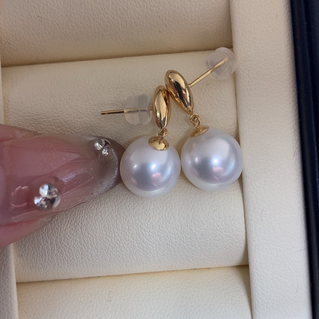 海水珍珠耳饰18K金镶嵌