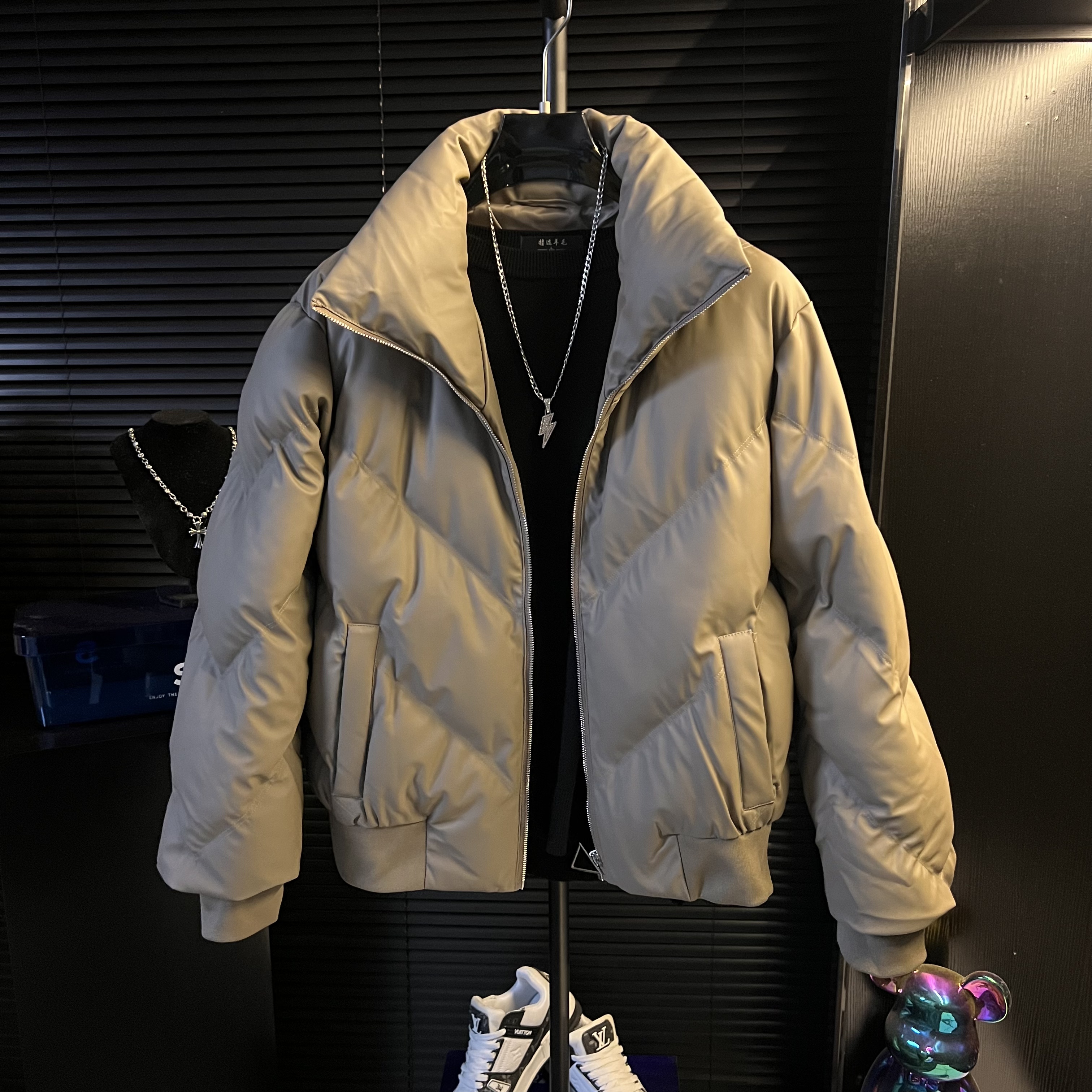 DB-痞帅立领加厚男士棉服冬季韩版潮牌厚保暖面包翻领小棉袄