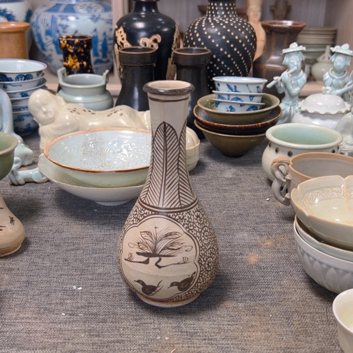 盖碗金**藏吉州窑瓶完整不包邮