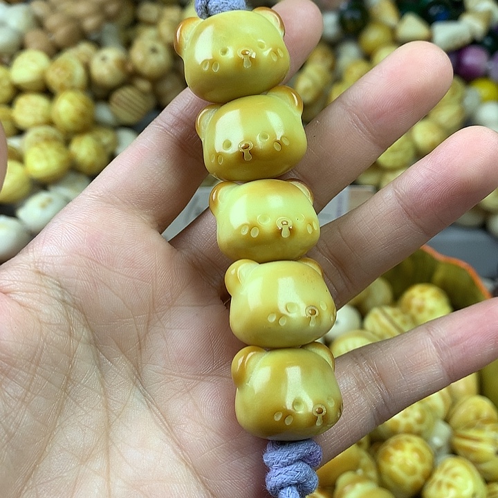 菩提根/象牙果手串象牙果小熊瑕疵 不退不换