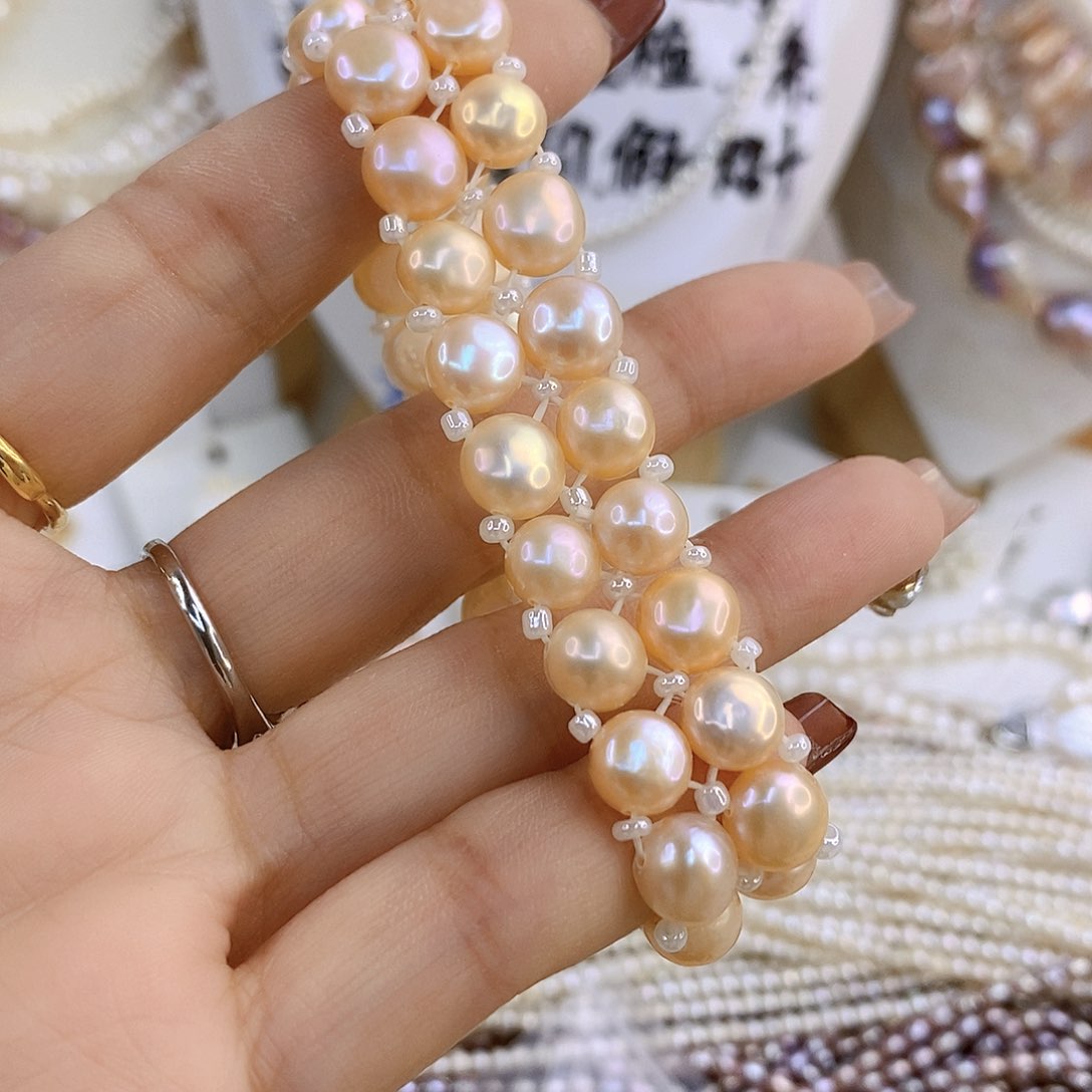 淡水珍珠手绳合金