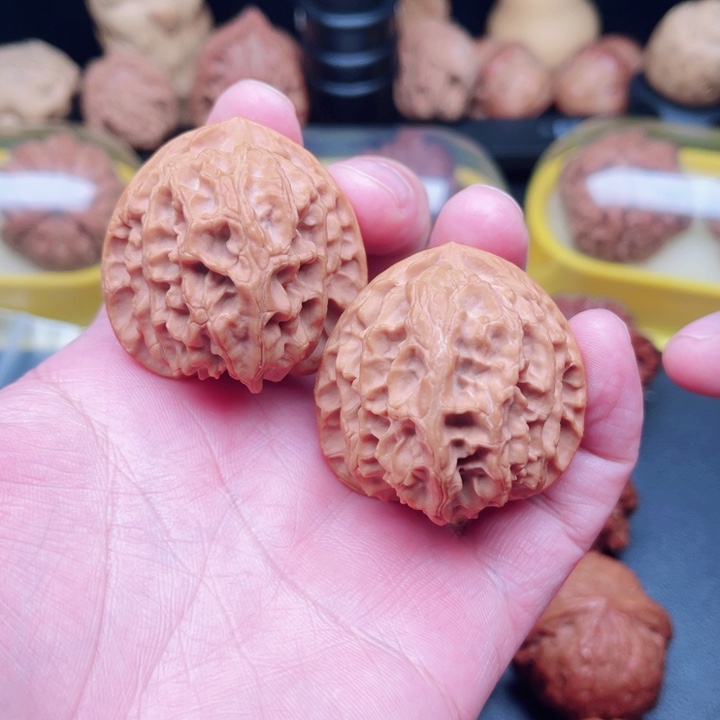 文玩核桃把件苹果园三角40×41×39