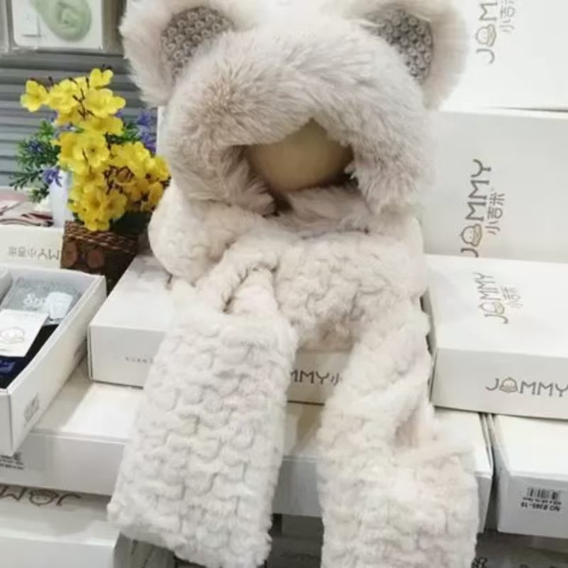 【淼淼妈】女款冬季保暖三合一帽304