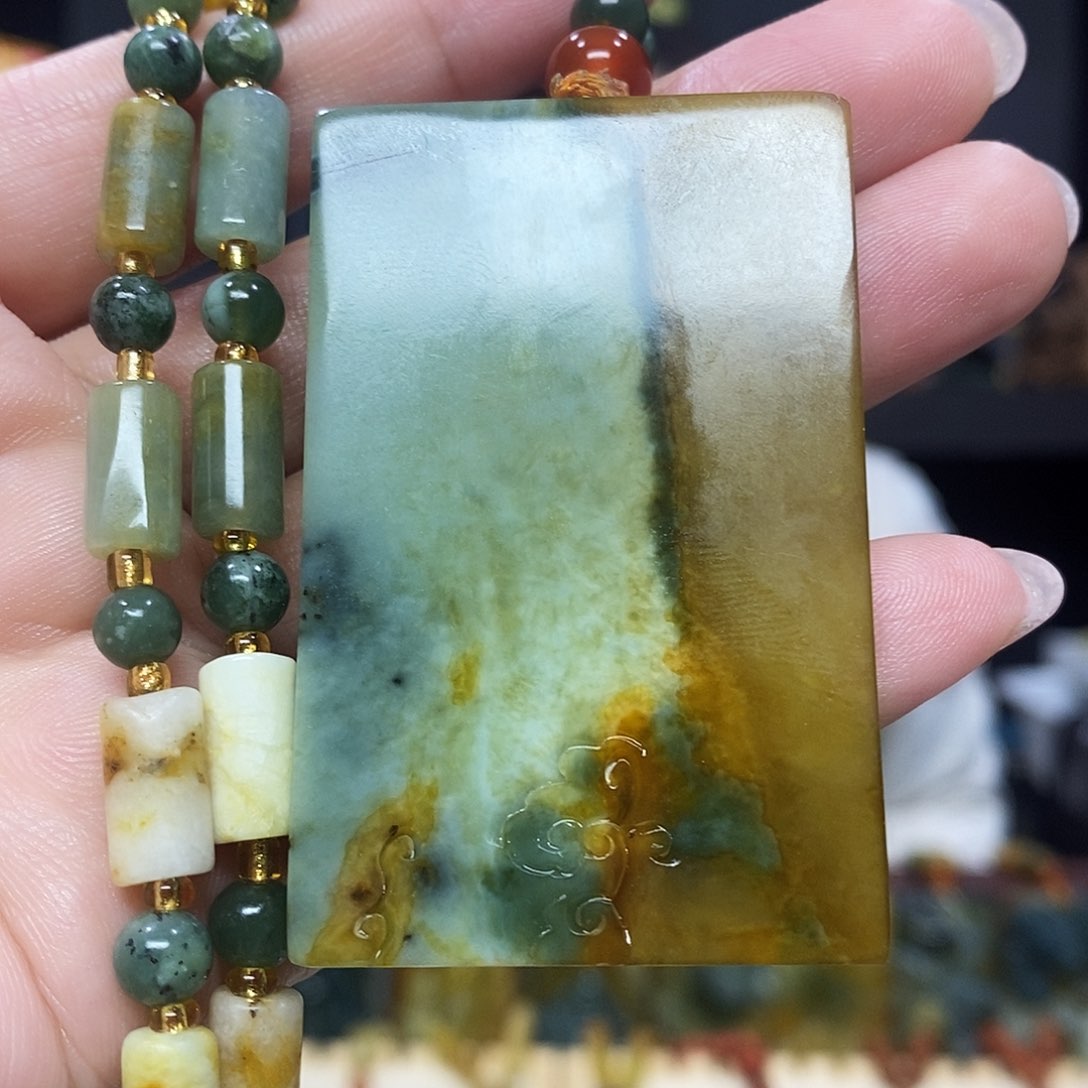 未镶嵌岫玉挂件吊坠项链