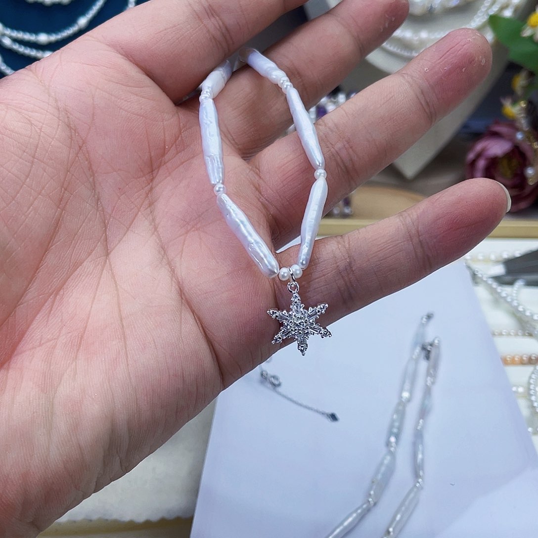 淡水珍珠颈饰银S925镶嵌