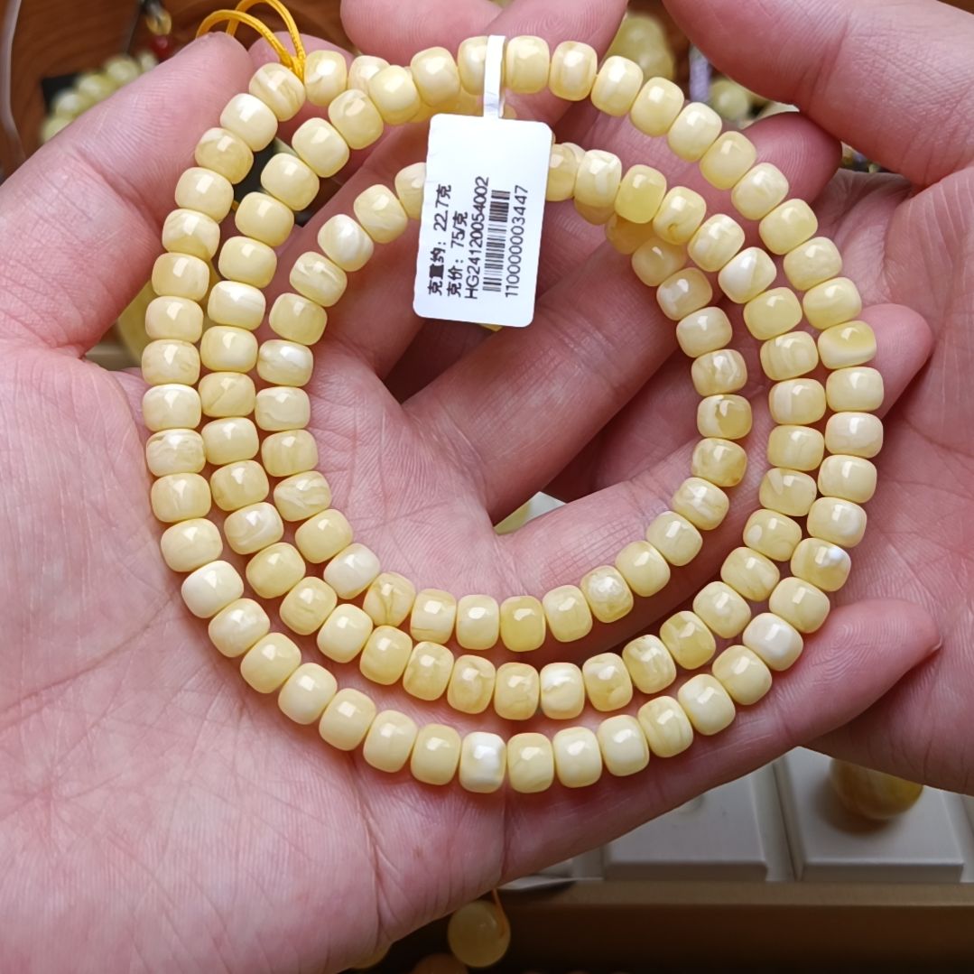 蜜蜡颈饰未镶嵌7老型108