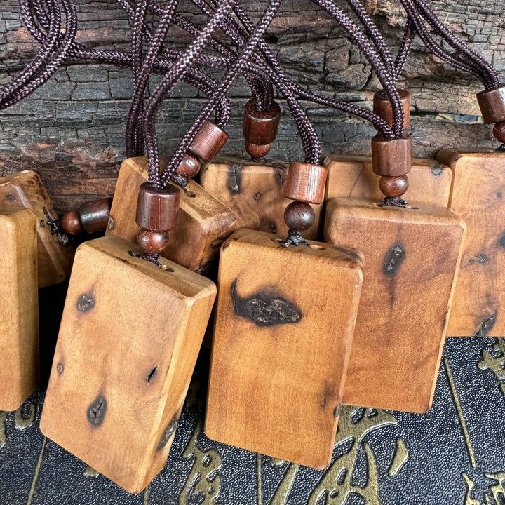 【龙虎山】天然带焦痕枣木无事牌吊坠挂件手把件