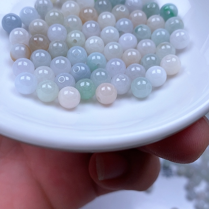 翡翠散珠100颗卡5.7翡翠散珠