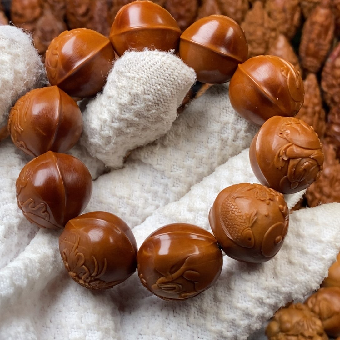 橄榄核手串/手链2.1铁核鲨鱼背 瑞兽无相佛手串