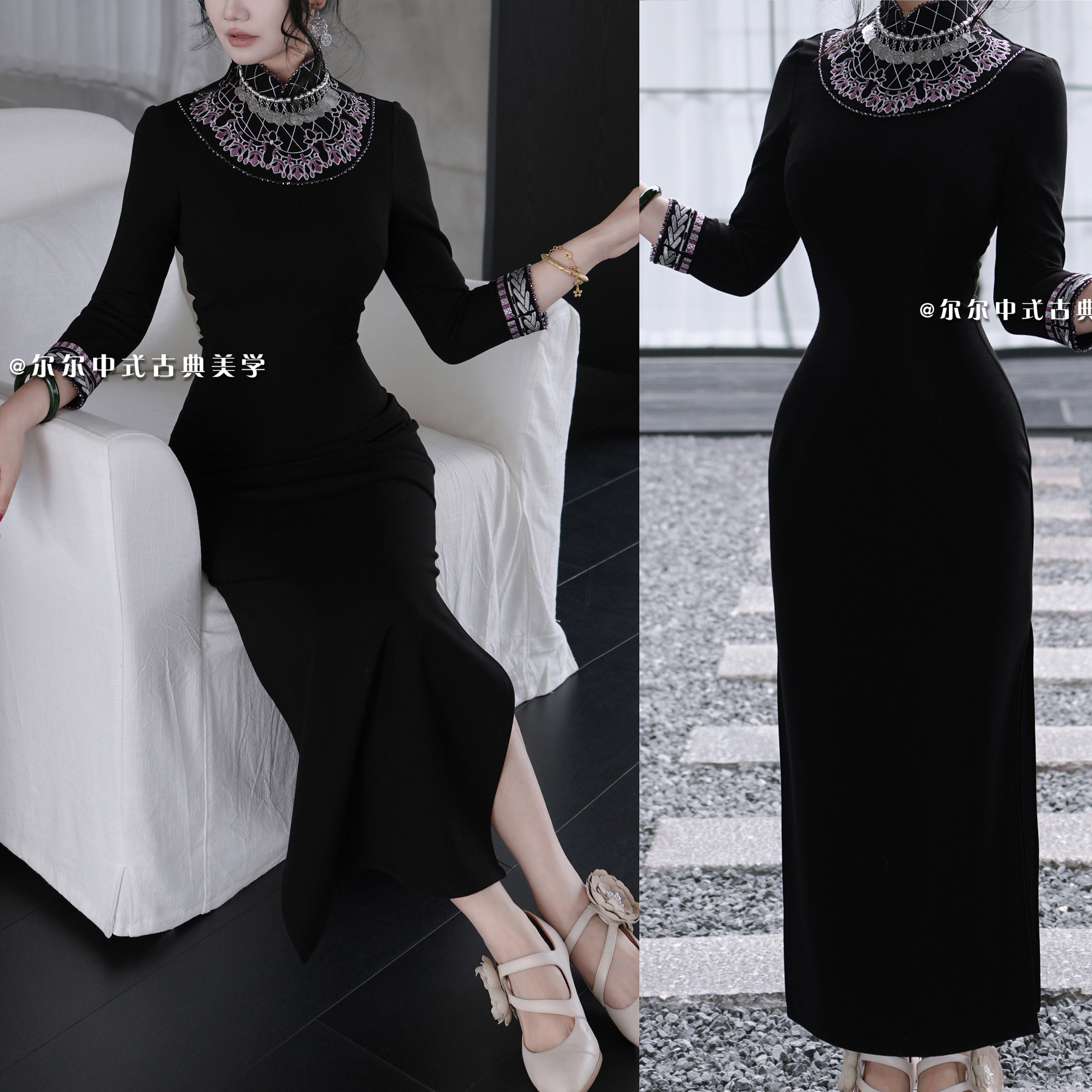 【尔尔古典美学】原创复古新中式改良旗袍【苗疆女子】秋季修身