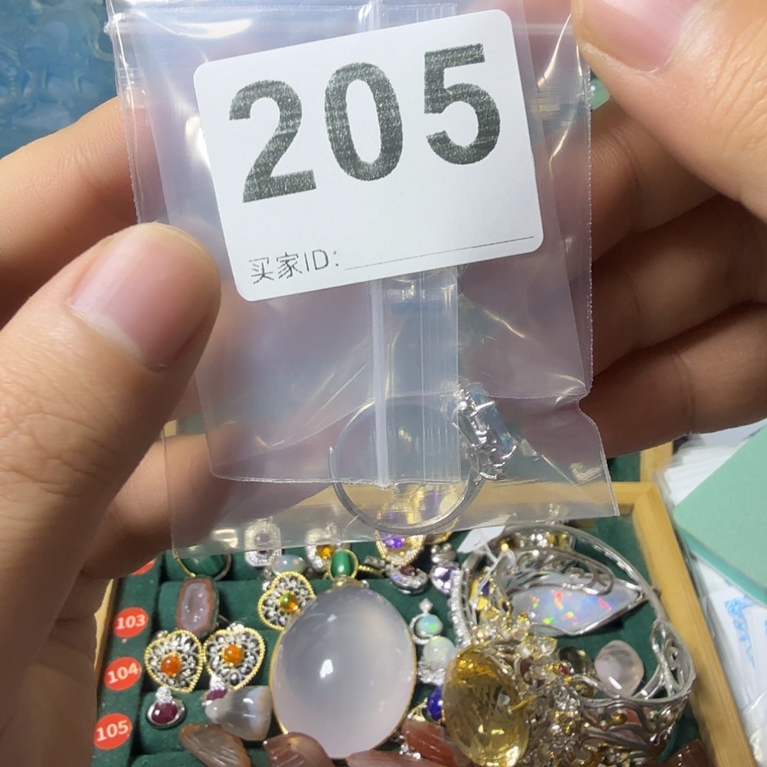 晚***情戒指银S925镶嵌托帕石