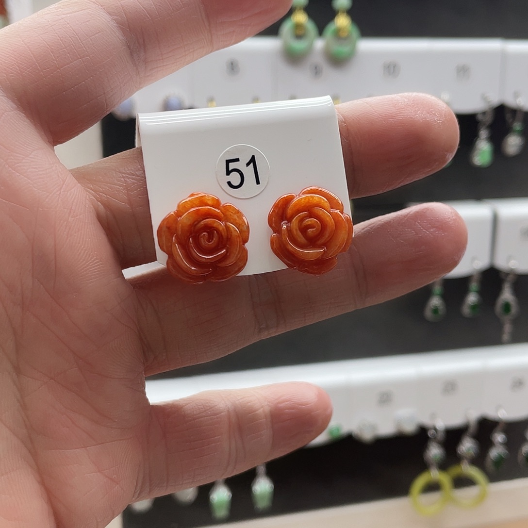 迷***ᵔ翡翠未镶嵌耳饰翡翠未镶嵌耳饰51