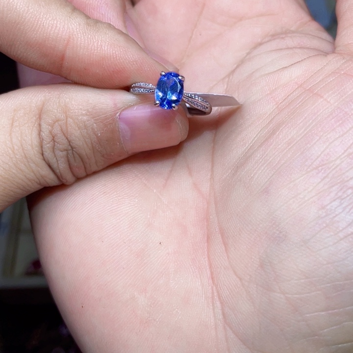 坦桑石戒指银S925镶嵌