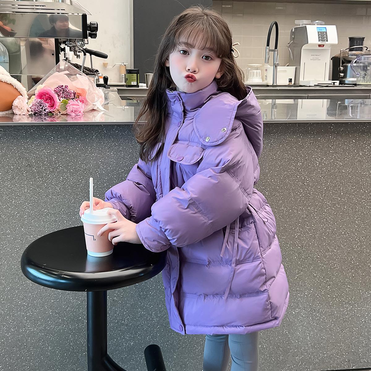 ABC女童冬装外套棉袄儿童装2024新款洋气红色棉服小女孩冬季羽绒