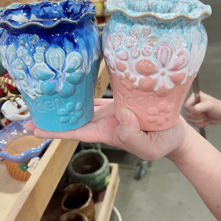 有孔.凑满10元发货多肉陶瓷花盆！