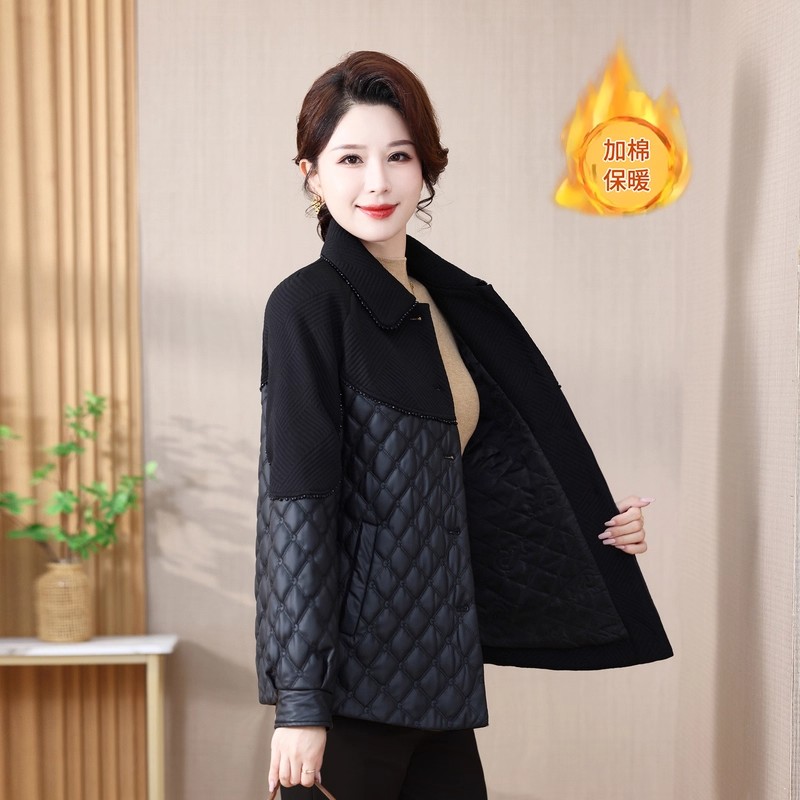 中长款短款复古港风中老年女装冬季显瘦秋冬棉服百搭