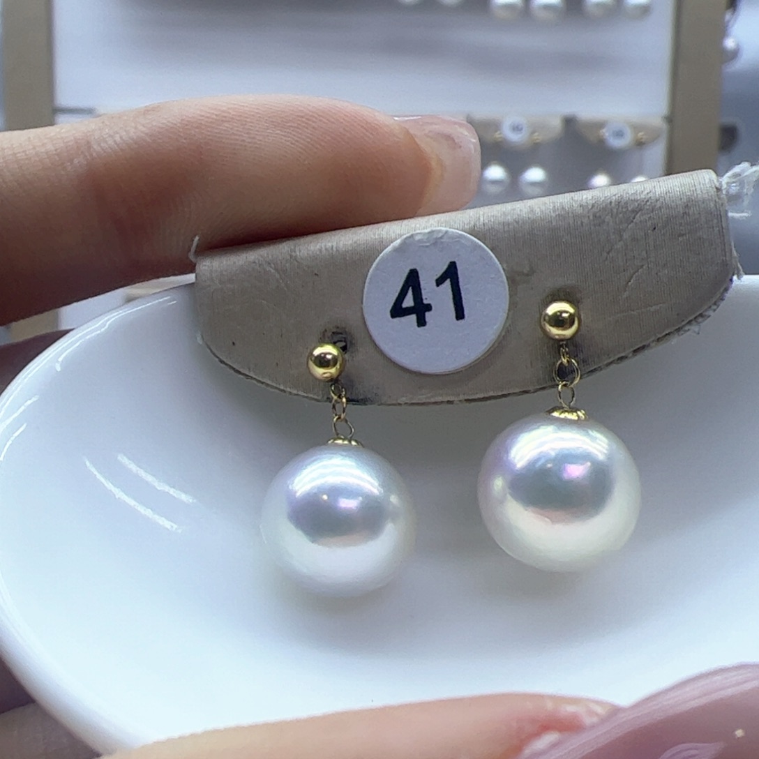 淡水珍珠耳饰18K金镶嵌