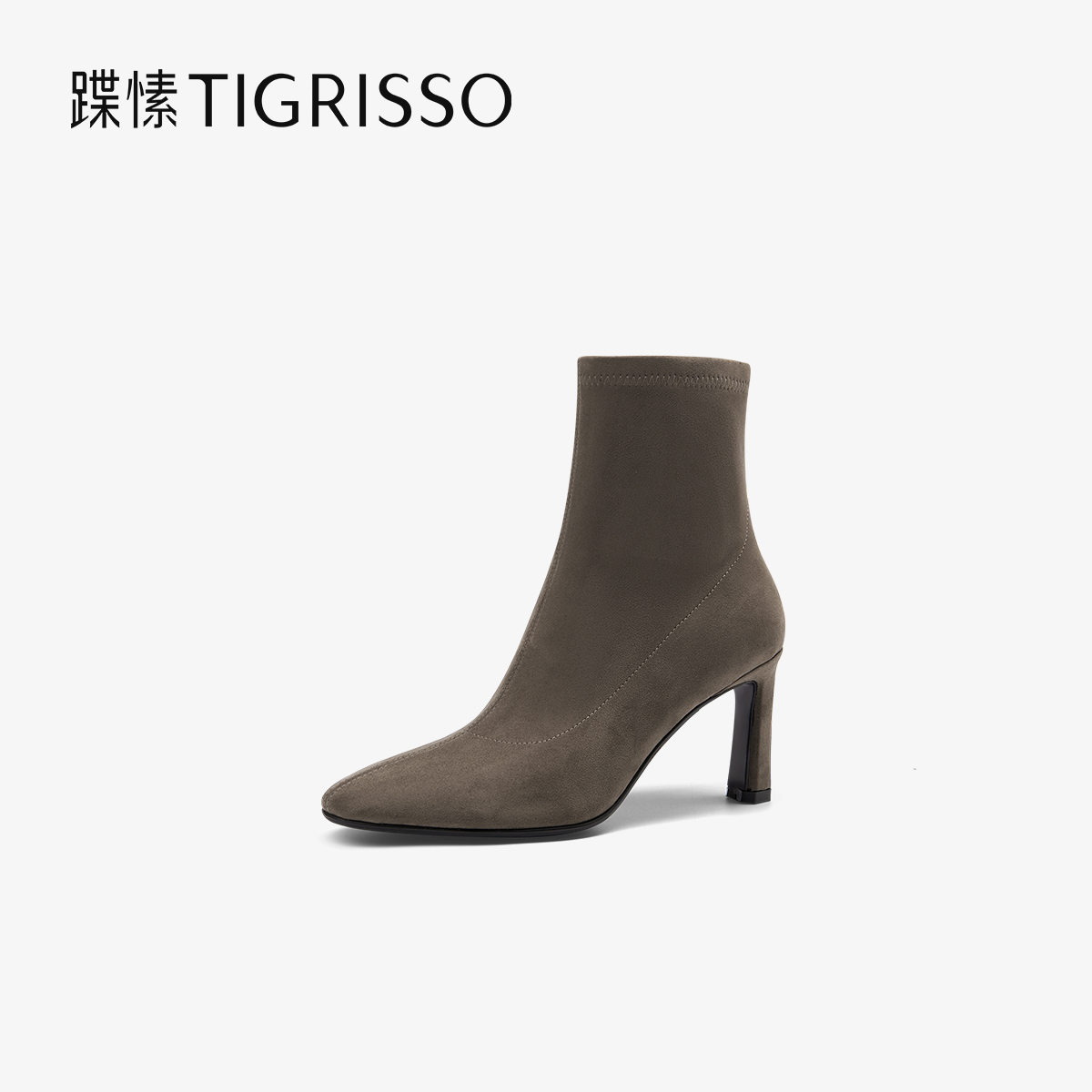 蹀愫春秋时尚百搭气质显瘦弹力靴瘦瘦靴厚底增高女靴子TA54762-11