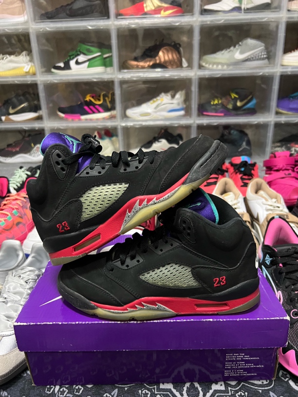 40码gs/aj5黑紫葡萄休闲鞋/二手正品9新