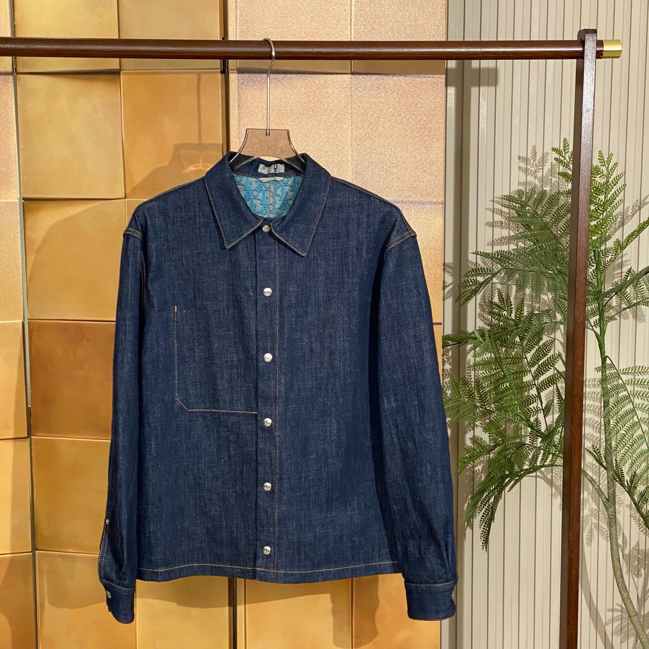 Dior 深蓝色内里老花满印牛仔夹克外套/44码/99新/女41066