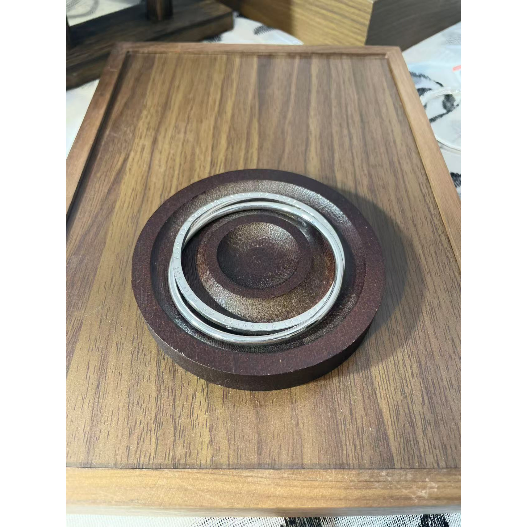 足银银制品 S007 双环四叶草手镯闭口直播间选款时尚百搭精美手镯