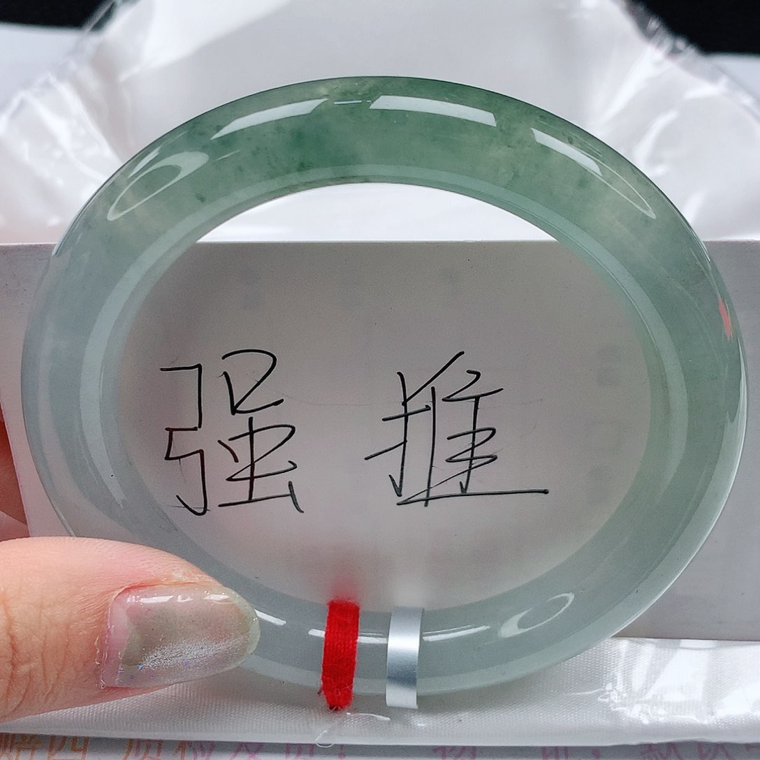 翡翠手镯未镶嵌57圈缅甸天然翡翠A货