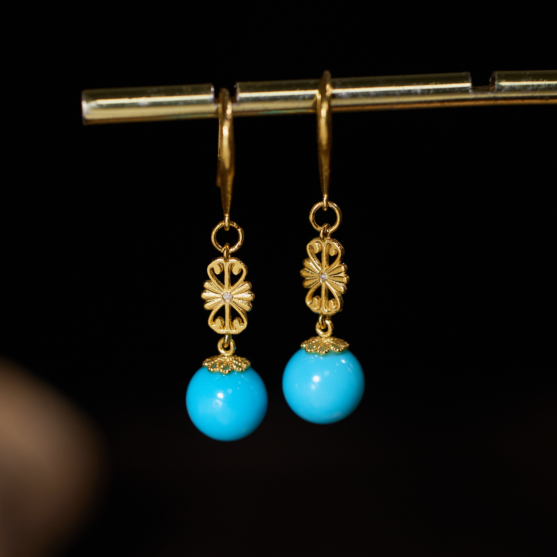 【歪歪】*美松耳饰*18K金镶嵌N4004