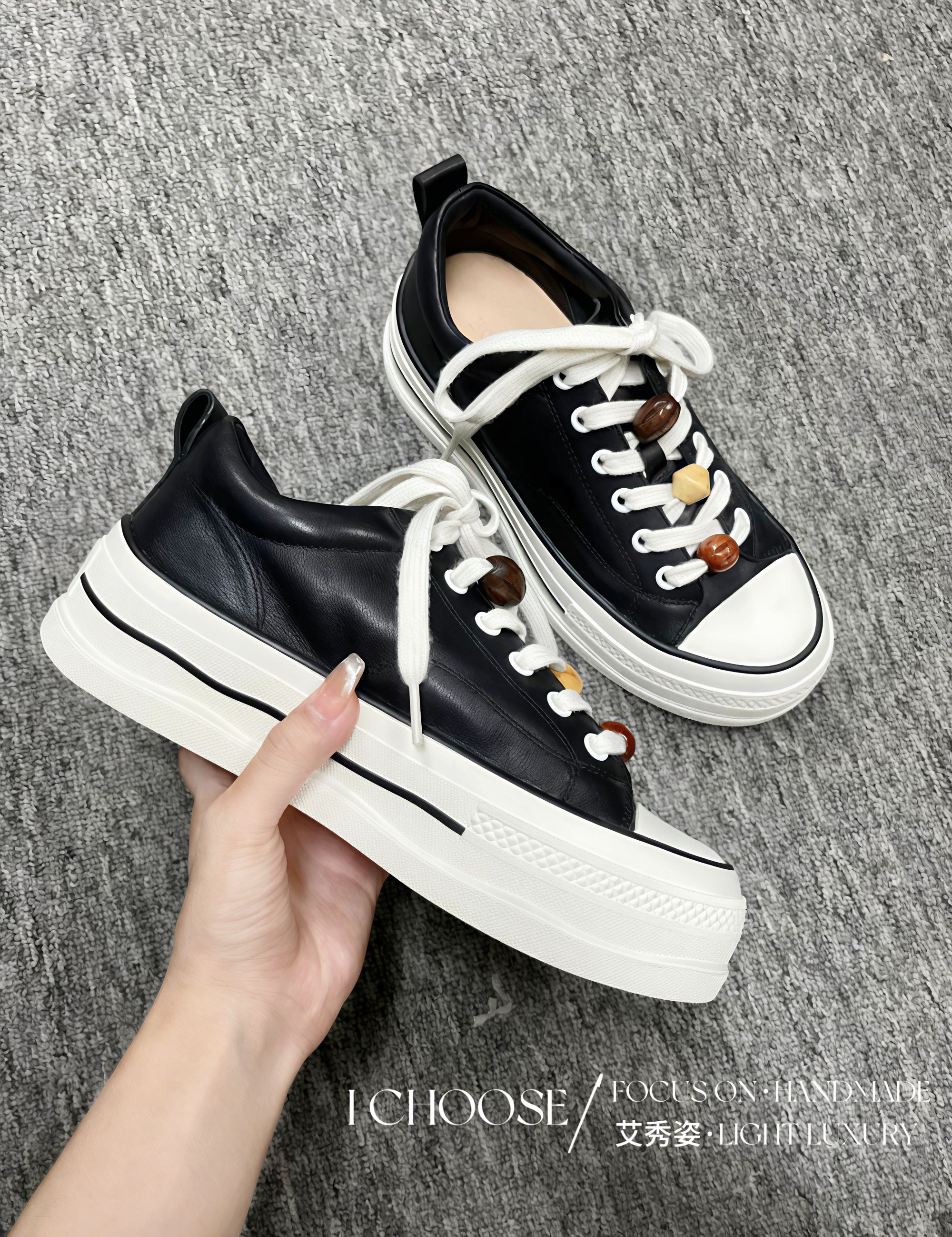 【简约增高版鞋】潮流简约板鞋 厚底增高舒适纯色高级欧美风女鞋