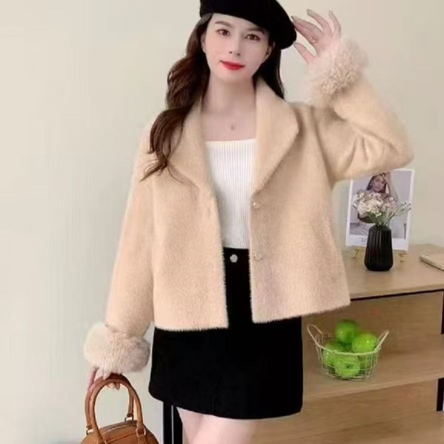 宽松毛针织衫女冬季轻奢女士秋冬宽松短款毛衣毛衣