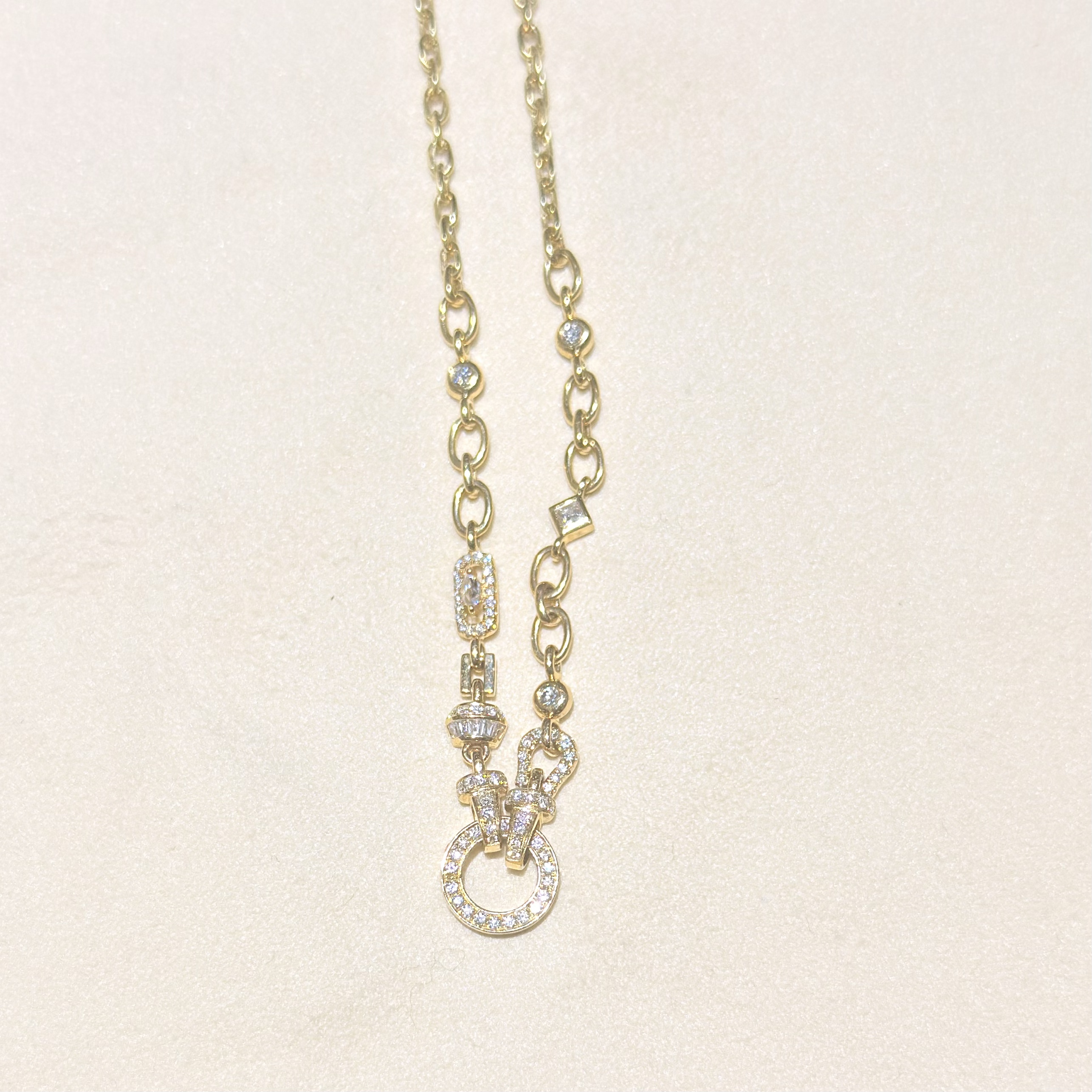 FY18K金  石圆圈万能钻石项链套链   TL178