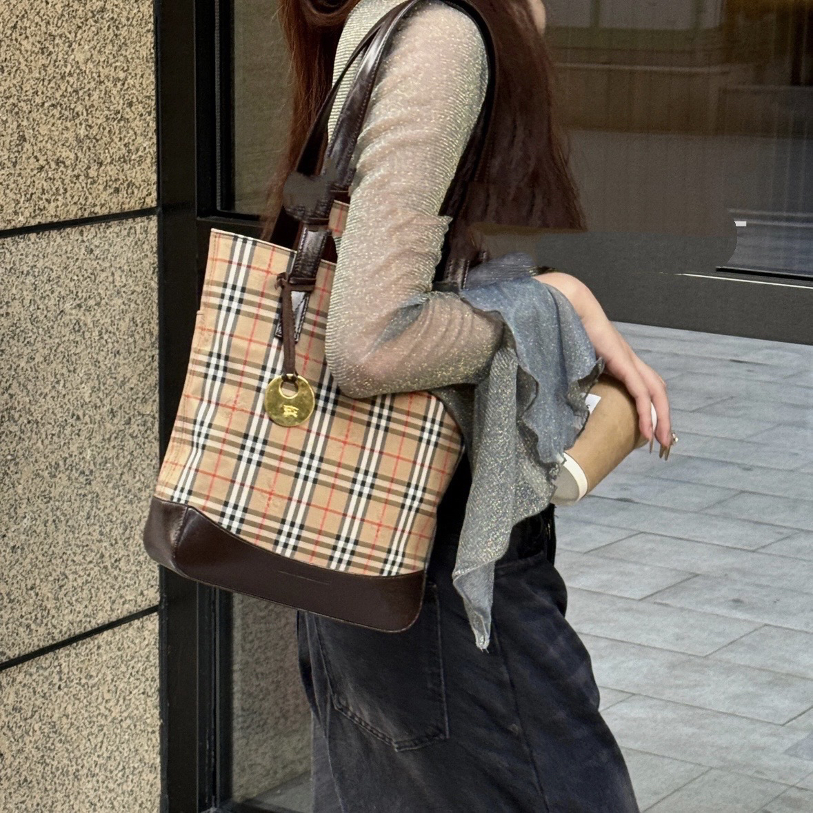 95新 BURBERRY/博柏利 巴宝莉金币款水桶包/95新