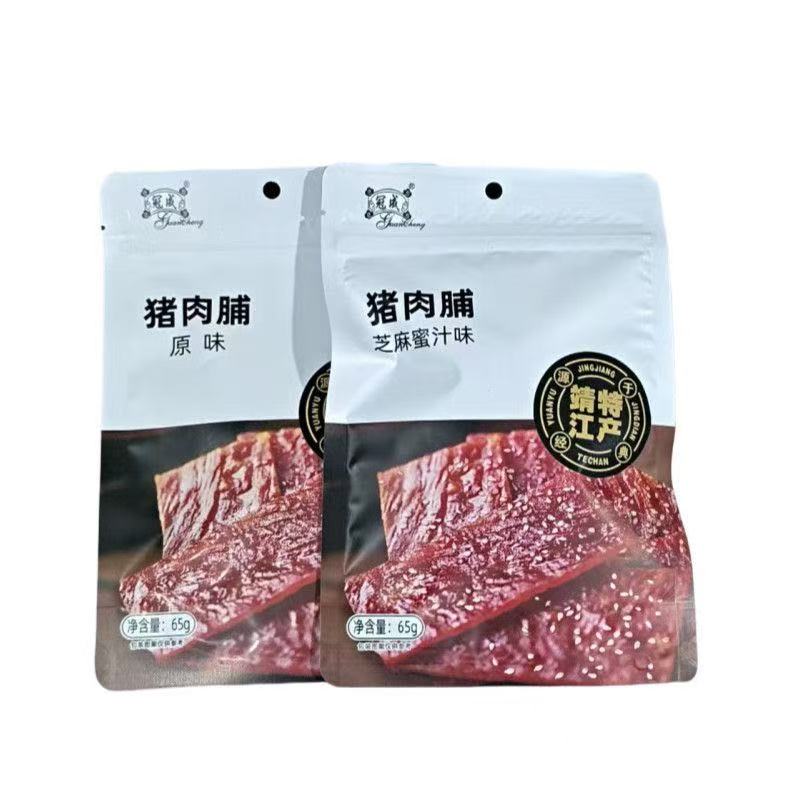 冠成猪肉脯原味香辣味靖江特产猪肉脯65克肉脯卤味零食猪肉累零食