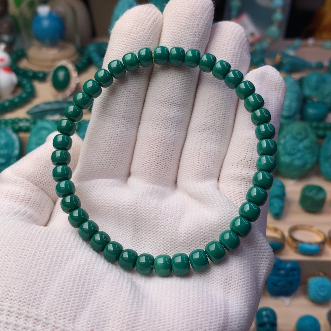 未镶嵌绿松石珠宝奇石丫角山精品玉化单圈