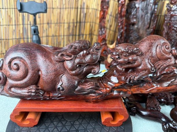 印度小叶紫檀，母子貔貅，招财纳福，辈辈有财