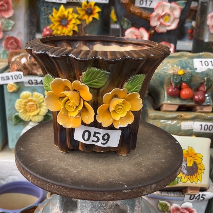 紫砂花盆粗陶材质多肉花盆