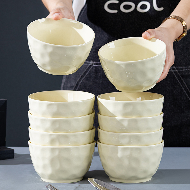 芬利兰【10个装】釉下彩石纹10个碗陶瓷家用米饭碗-2